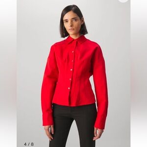 Staud Ophelia top XS in poinsettia NWT